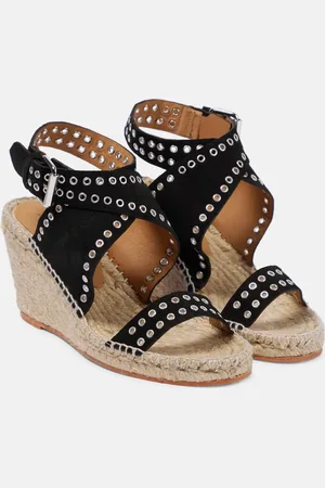 Isabel Marant Iriane studded suede espadrille wedges