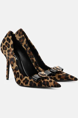 VERSACE La Medusa animal-print calf hair pumps