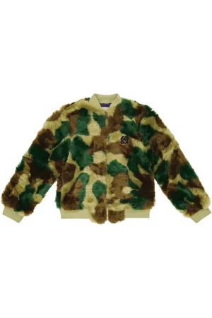 The Animals Observatory Lion camouflage faux fur jacket