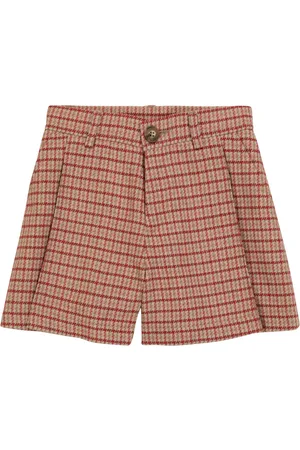 Chloé Houndstooth wool-blend shorts
