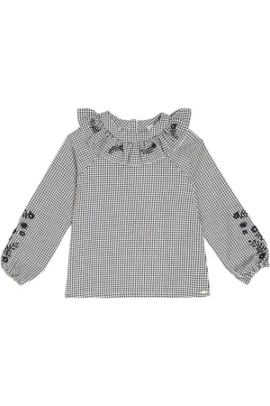 Tartine Et Chocolat Embroidered checked blouse