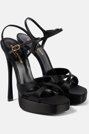 Saint Laurent Debbie 110 satin crÃªpe platform sandals