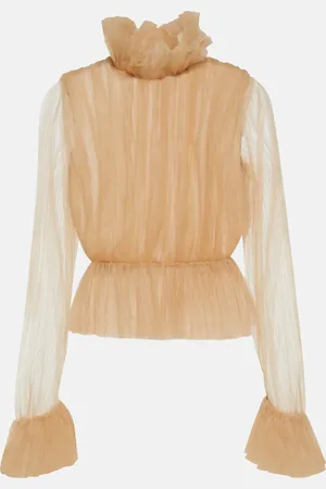 Khaite Tulle-trimmed top