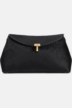 Totême T-Lock Small calf hair tote bag