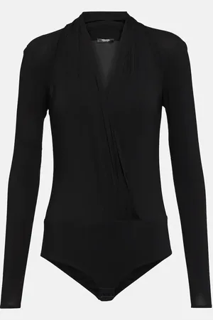 VERSACE Draped georgette bodysuit