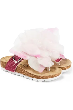 MONNALISA Floral-appliquÃ©d thong sandals