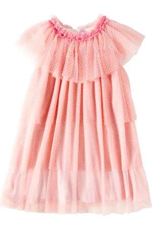 PATACHOU Ruffled tiered polka-dot tulle dress