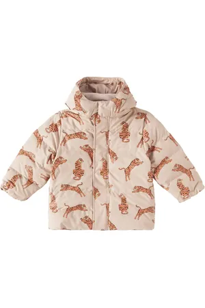 Konges Sløjd Ace printed faux shearling-trimmed rain jacket