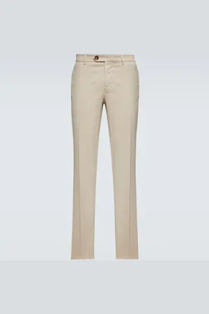 Brunello Cucinelli Mid-rise cotton-blend slim pants