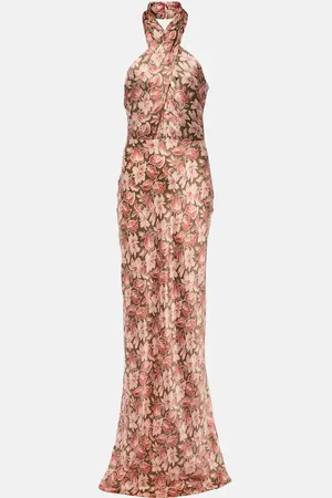 VERONICA BEARD Halterneck silk-blend maxi dress