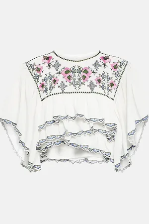 Isabel Marant Sana embroidered crop top