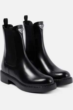 Prada Logo leather ankle boots
