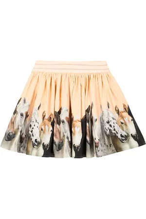 Molo Brenda printed ruffled cotton skirt