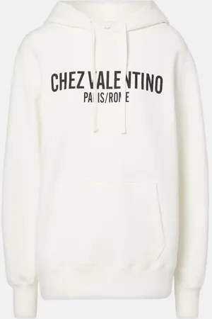 VALENTINO Printed cotton jersey hoodie