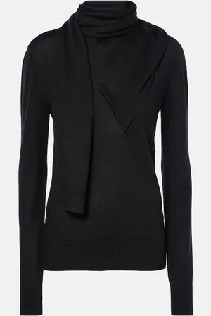 Totême Draped wool and silk scarf sweater