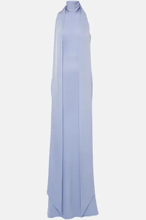 ALEX PERRY Scarf-detail halterneck satin gown