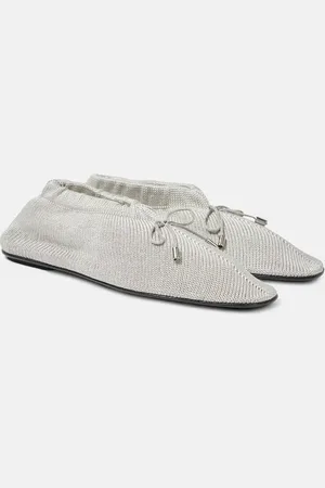 Totême Bow-detail crochet flats