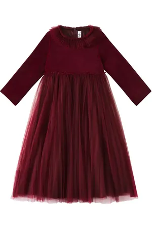 Il gufo Tulle-trimmed velvet dress