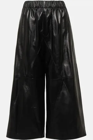 Loewe High-rise leather culottes
