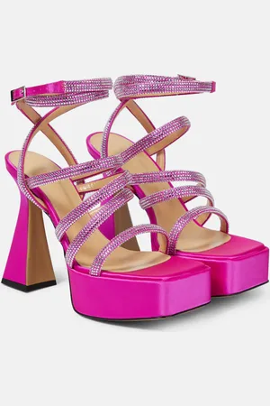 Mach & Mach Sydney embellished satin platform sandals
