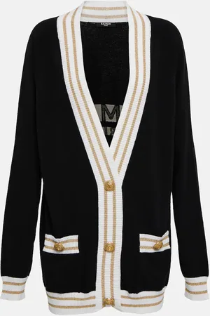 Balmain Oversized wool and cashmere-blend cardigan