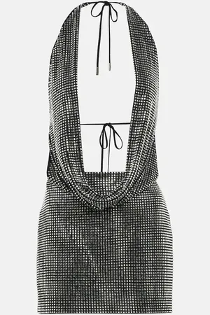 DAVID KOMA Cowl neck embellished minidress