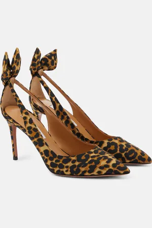 Aquazzura Bow Tie 85 leopard-print pumps