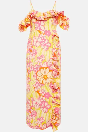 ALÉMAIS Fenella ruflled cotton midi dress