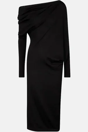 Tom Ford Cashmere and silk off-shoulder midi dress