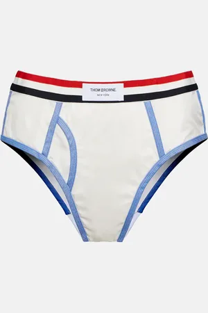 Thom Browne Oxford Stripe cotton and silk briefs