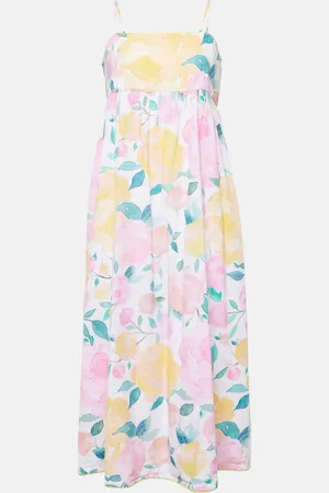 Juliet Dunn Floral cotton and linen midi dress