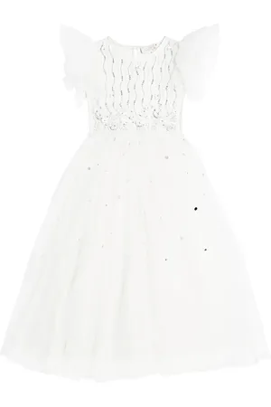 Tutu Du Monde White Wisteria embellished tulle dress