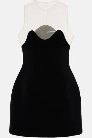 DAVID KOMA Wave tulle minidress