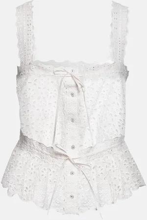 VERONICA BEARD Evert broderie anglaise cotton top