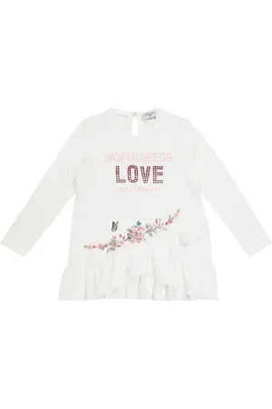 MONNALISA Printed cotton jersey top