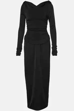 Khaite Fable draped shirred maxi dress