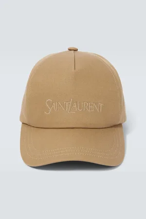 Saint Laurent Logo cotton and linen gabardine baseball cap