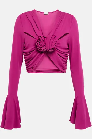 MAGDA BUTRYM AppliquÃ© ruched crop top