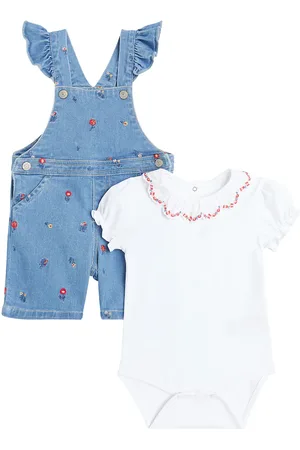 Tartine Et Chocolat Baby denim playsuit and cotton-blend bodysuit set