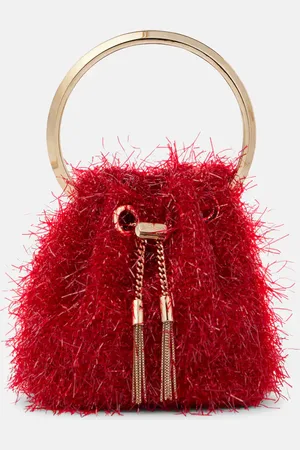 Jimmy Choo Bon Bon Mini tinsel-embellished bucket bag
