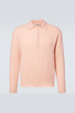 Auralee Mohair and wool polo sweater