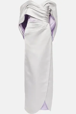 Carolina Herrera Off-shoulder draped satin gown