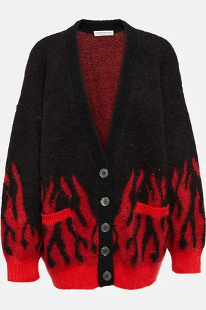 Alessandra Rich Embellished mohair-blend jacquard cardigan