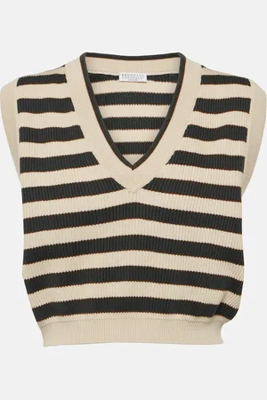 Brunello Cucinelli Striped cotton sweater vest