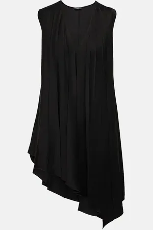 Joseph Pleated asymmetric satin top