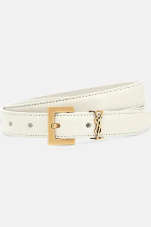 Saint Laurent Cassandre slim leather belt