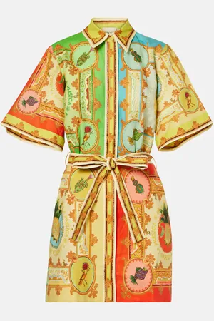 ALÉMAIS La Musica printed linen shirt dress