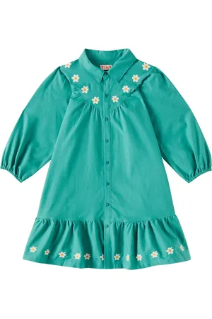 Tiny Cottons Daisies checked cotton dress