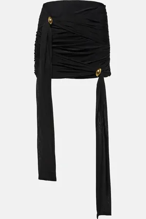 BLUMARINE Embellished draped jersey miniskirt