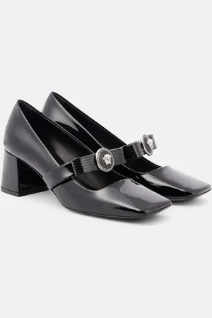 VERSACE Gianni Ribbon 55 leather pumps